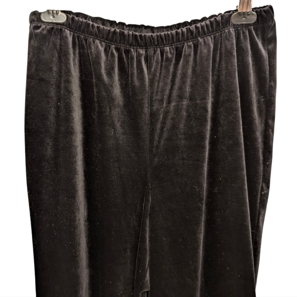VELVETY Leggings Black Stretch Vintage Pants Velour Medium Large - Picture 3 of 10